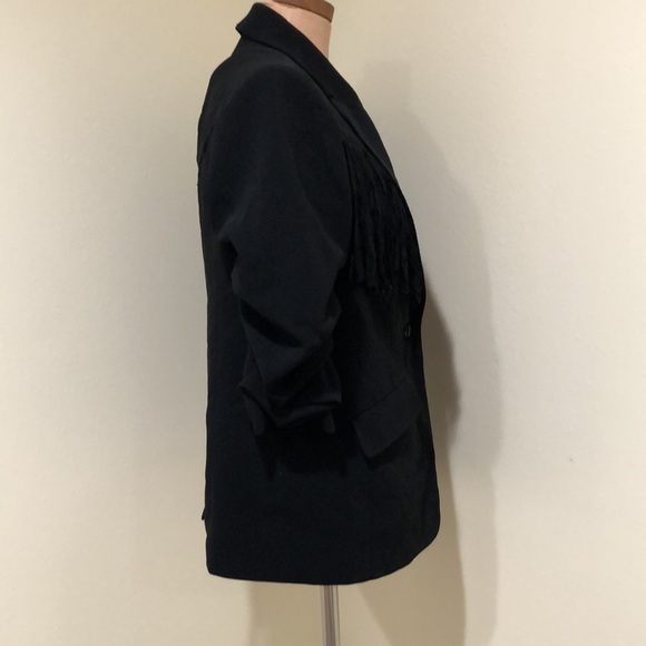 Cinq A Sept Altered Dani Fringe Blazer Size 4 Black - Picture 5 of 13